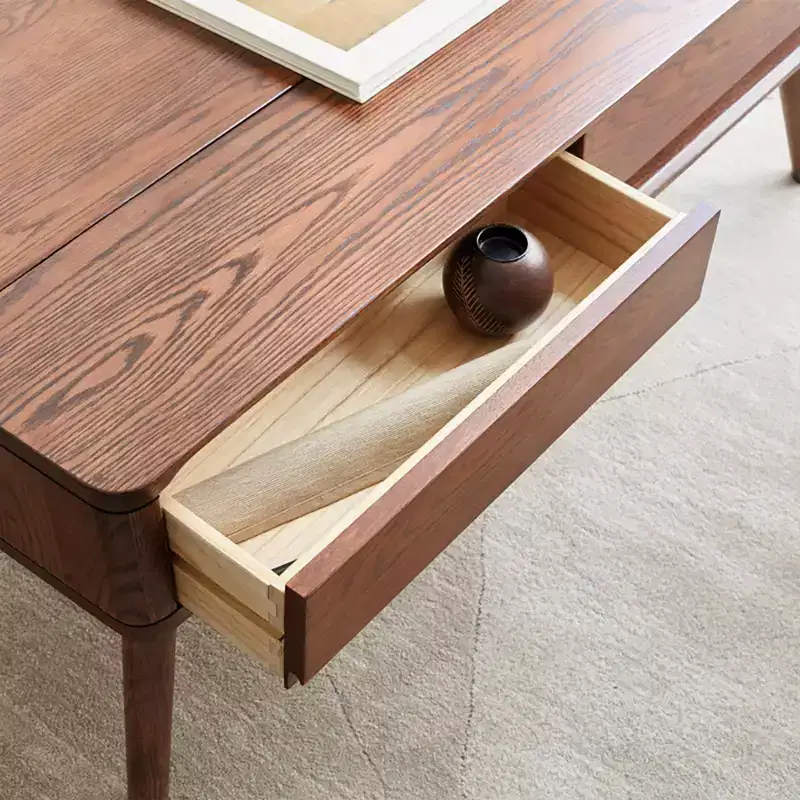 Rectangle Lift Top Coffee Table with Hidden Storage Compartment and Drawers, Oak Center Table with Easy Assembly for Living Room Reception