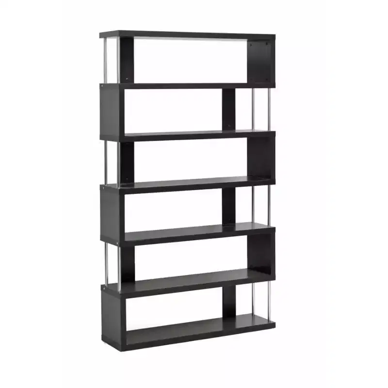 75.5" Barnes Six Shelf Modern Bookshelf - Baxton Studio