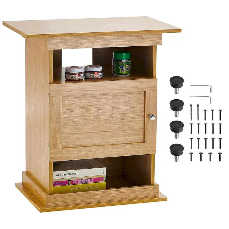 Aquarium Stand Reptile Tank Stand with Storage, Cabinet and Hardware Kit