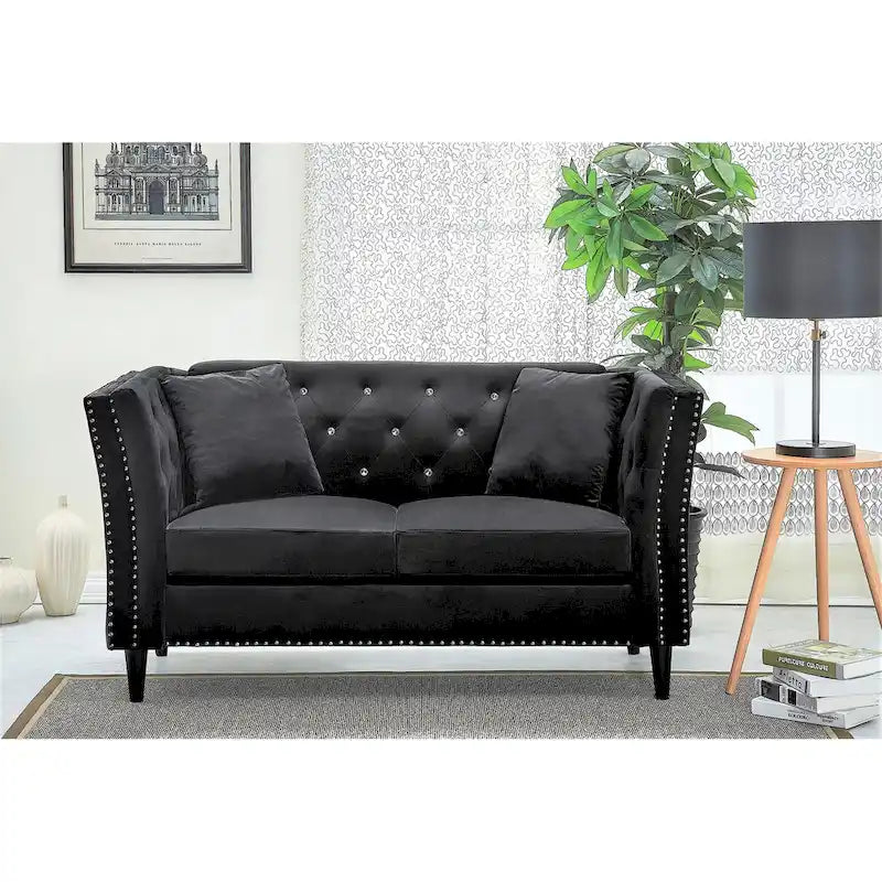 Gracewood Hollow Sukikim Velvet Loveseat