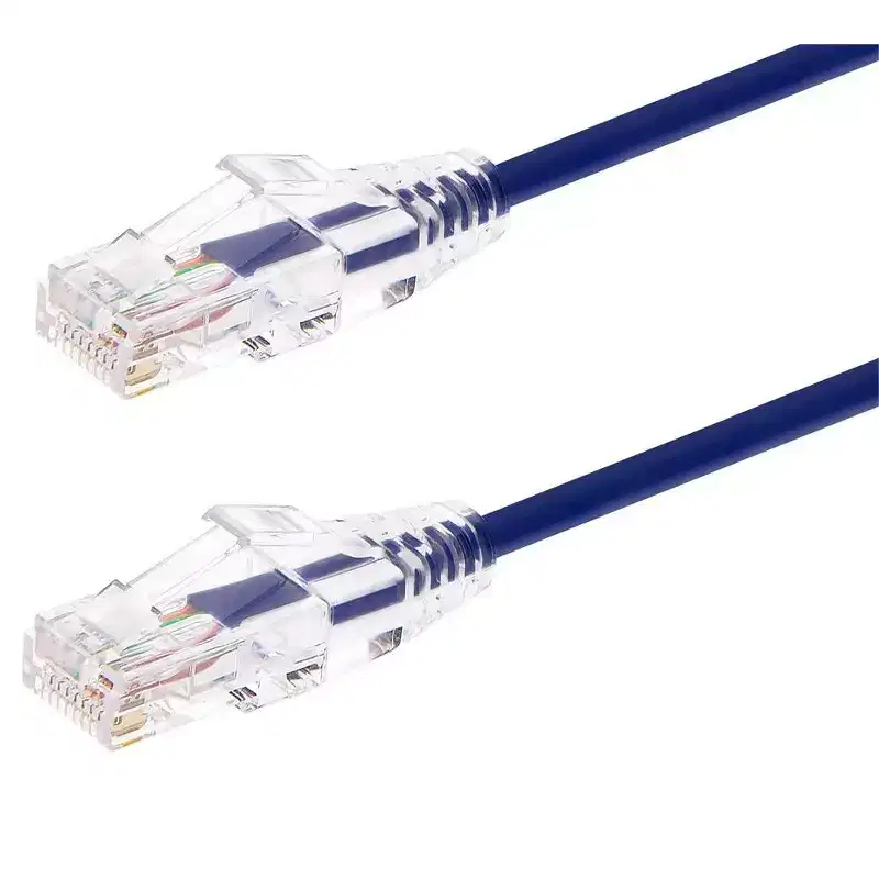 Monoprice Cat6 Ethernet Patch Cable - 7 Feet - Purple | Snagless RJ45 Stranded 550MHz UTP CMR Riser Rated Pure Bare Copper Wire 28AWG - SlimRun Series
