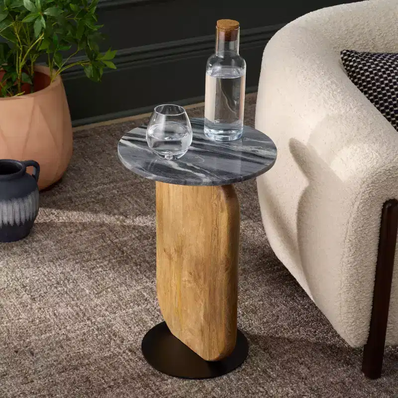 Kokhy Side Table - ACC5504 - Natural/Black - Safavieh