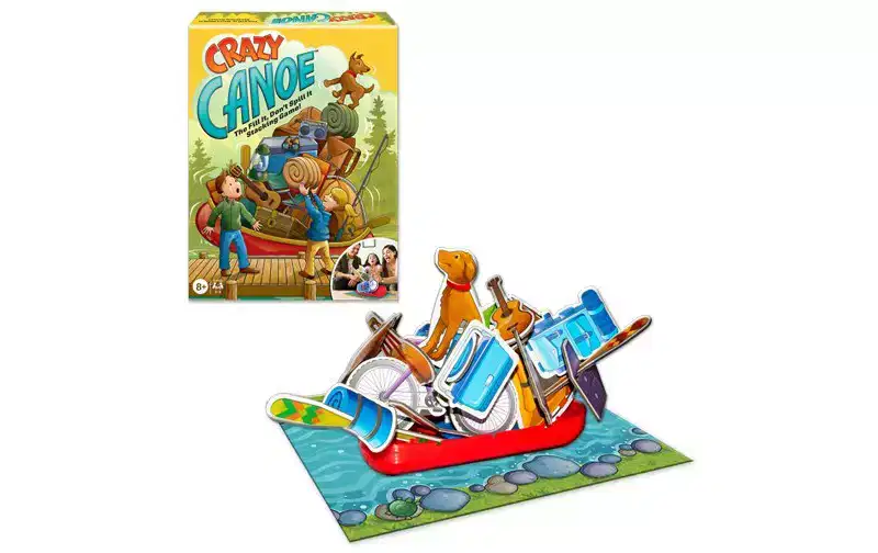 Winning Moves Crazy Canoe Board Game  The Fill It, Dont Spill It Stacking Game  Balance & Skill Game for 24 Players, Ages 8+