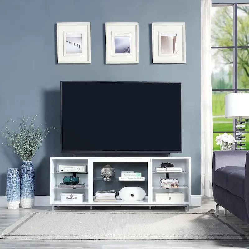Manhattan Comfort Brighton 60 In. Wire Management Media Cabinet Console