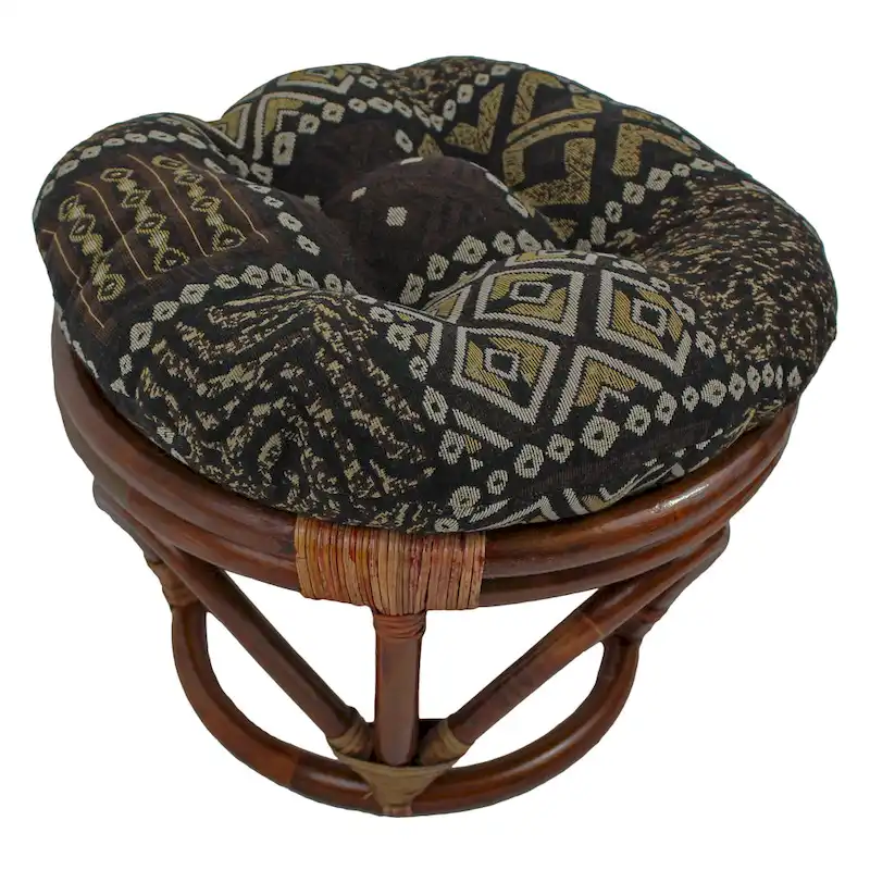 Bali 18-inch Footstool with Tapestry Cushion
