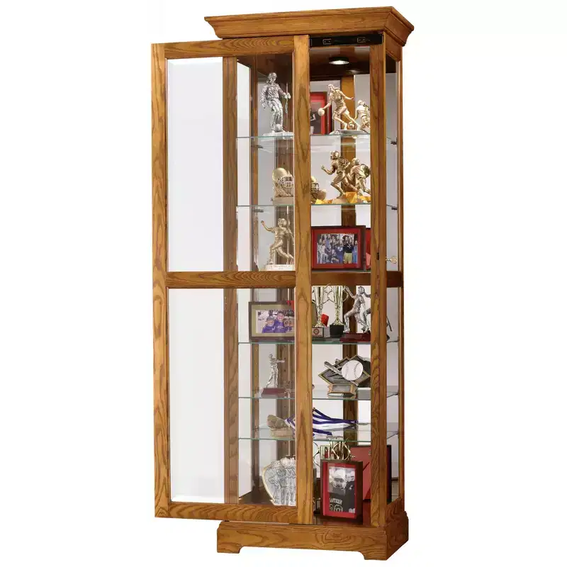 Legacy Oak Glass-Door Curio Cabinet, 1-Door, 6-Shelf