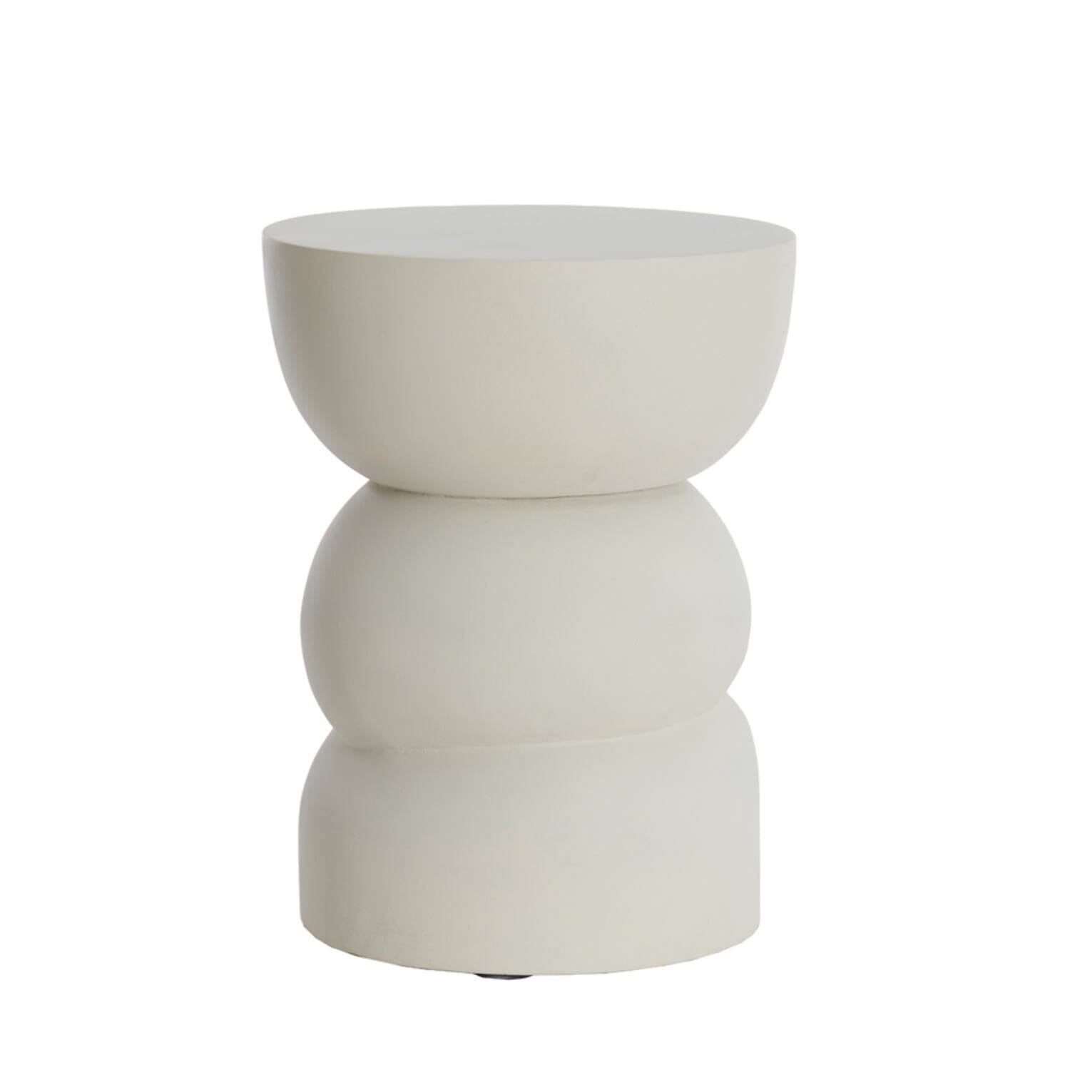 Cream Wood Abstract Side Table