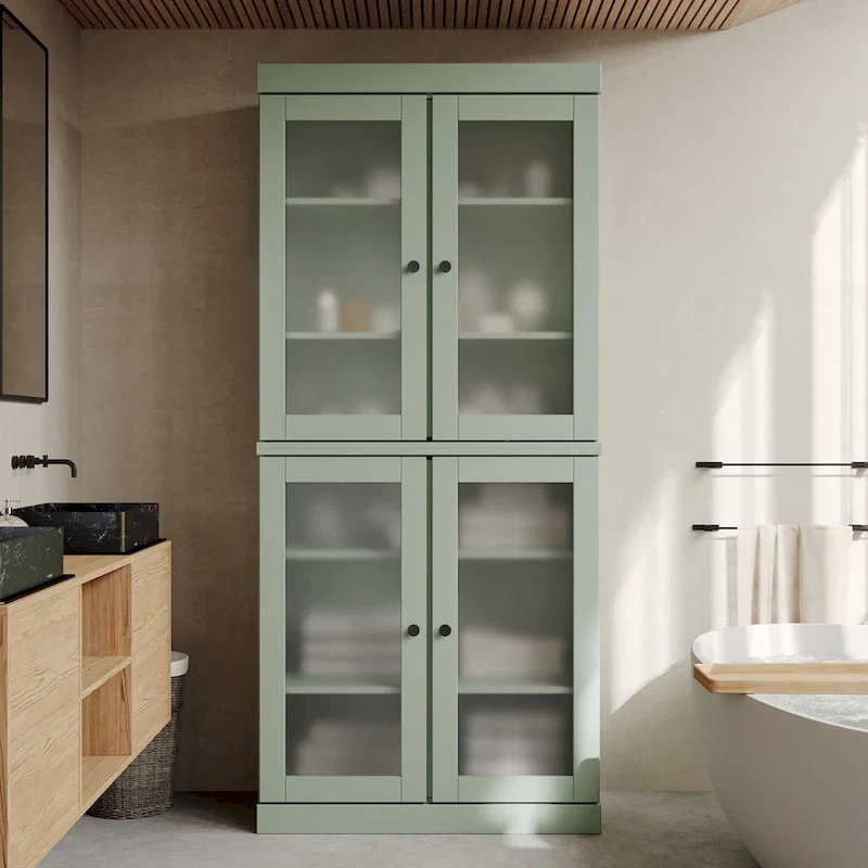 100% Solid Wood 32 Bathroom Cabinet with Optional Doors by Palace Imports