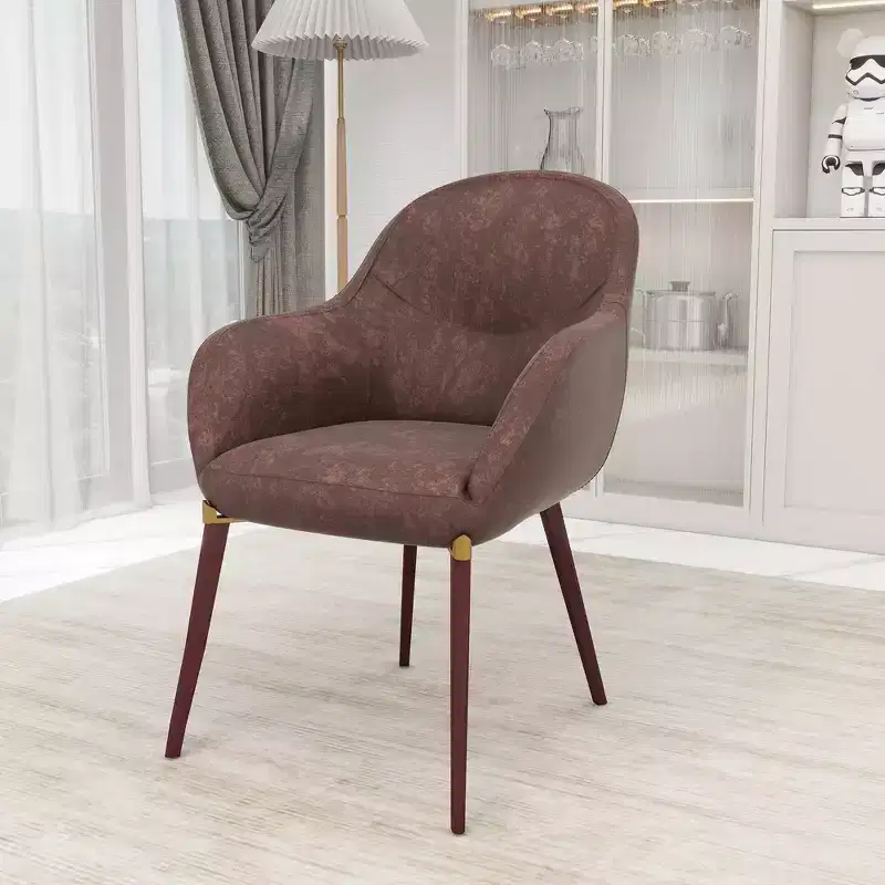 Elias Upholstered Dining Chair | Leather or Velvet Seat with Powder-Coated Legs