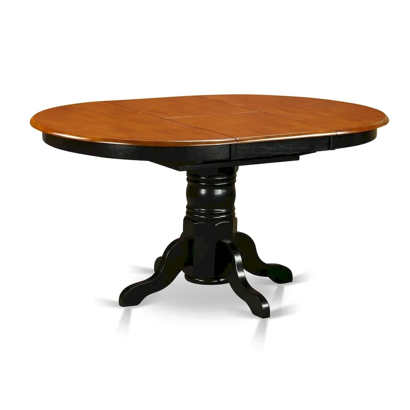 Extendable Oval Pedestal Dining Table with Butterfly Leaf