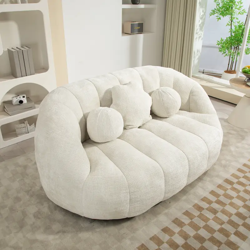 Soft Chenille Bean Bag Sofa �C Floor Lounger for Adults