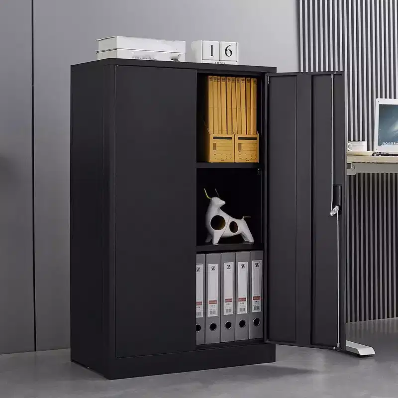 42 Metal Storage Cabinet with Locking Doors,Folding Filing Storage Cabinet with Adjustable Shelf,Lockable Storage Cabinet for Office Garage