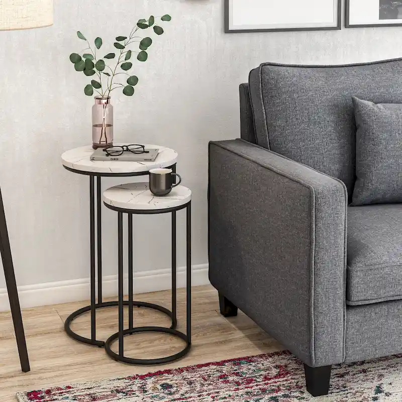Fort Worth Round Nesting Side Table Set of 2