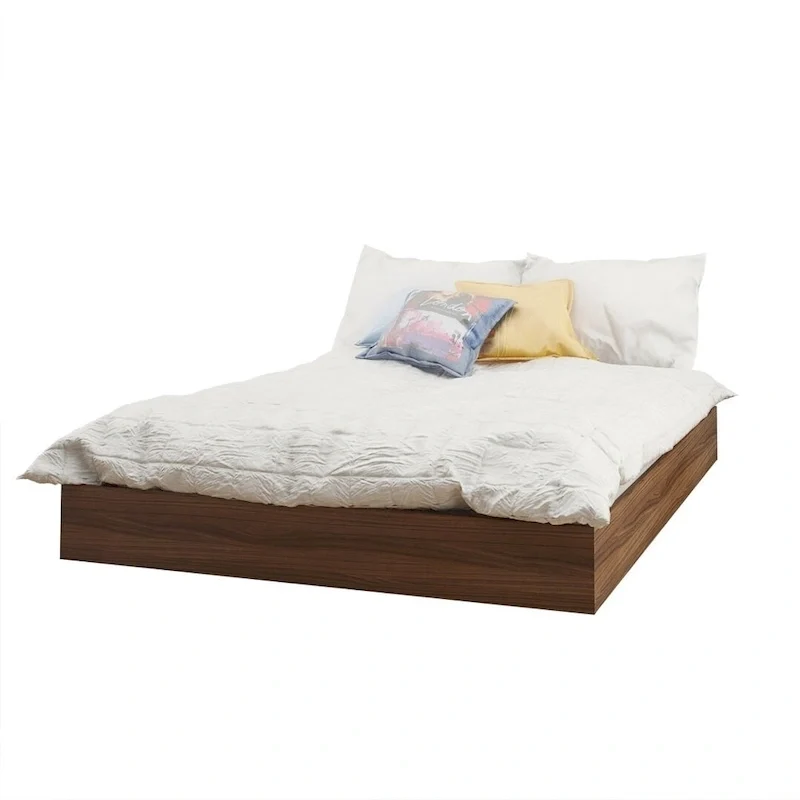 Nexera Alibi 4 Piece Bedroom Set, Walnut and Charcoal