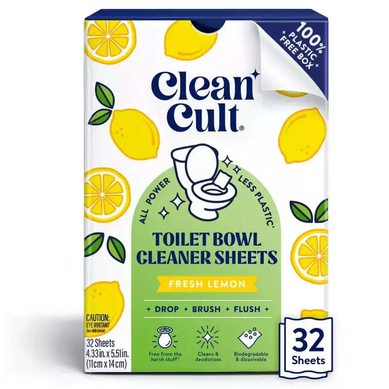 Cleancult Toilet Bowl Cleaner Sheets - Fresh Lemon - 32ct