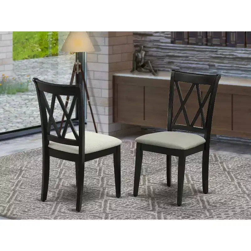 HomeStock Clarksville Double X-back chairs with Linen Fabric Fabric Seat
