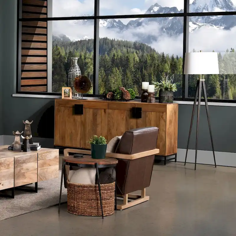 76 4-Drawer Sideboard, Brown