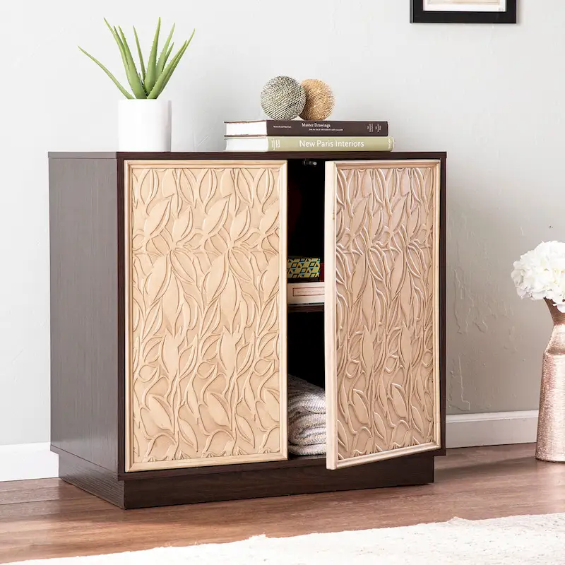 Transitional Brown Wood Cabinet