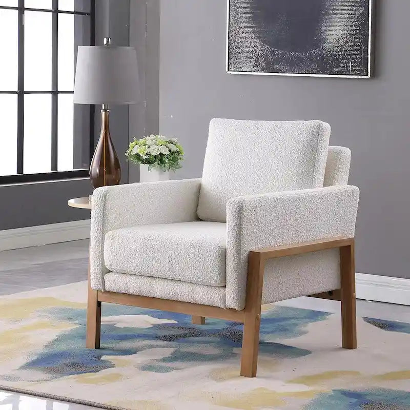 HomePop Modern Wood Frame Accent Chair