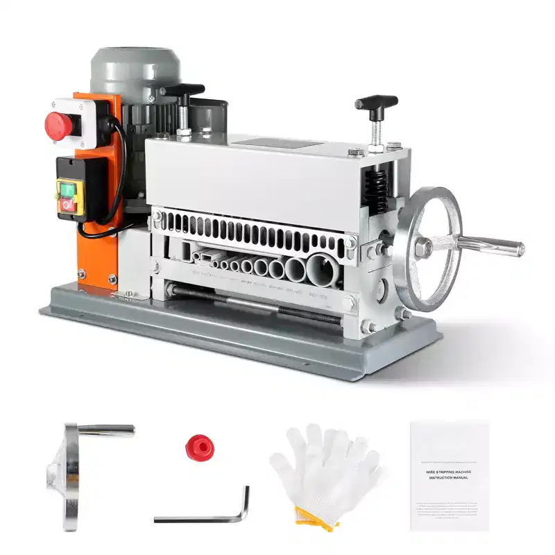 VEVOR Electric Cable Stripping Tool, 0.06''-1.57'' Motorized Wire Stripper, 370 W, 88 ft/min, Silver