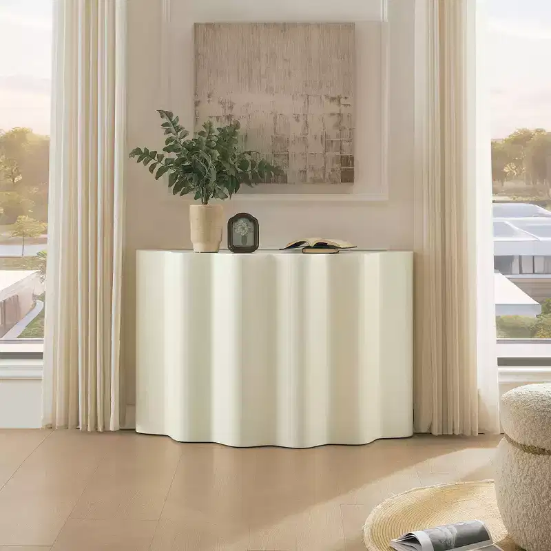 GDFStudio Janine Modern Fiberglass Wavy Console Table