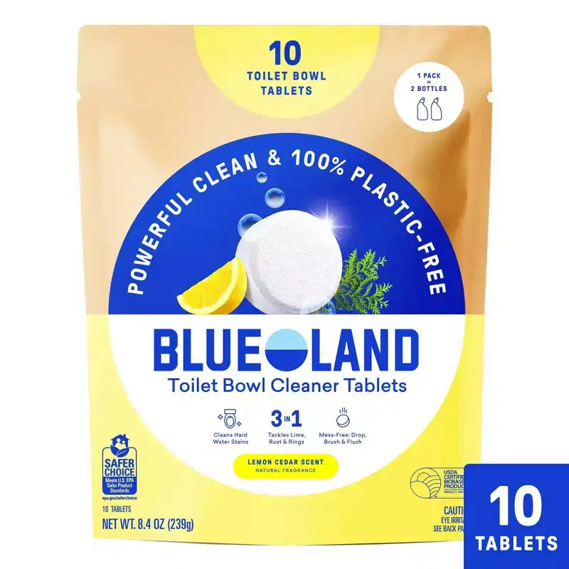 Blueland Lemon Cedar Toilet Bowl Cleaning Tablets - 8.4oz/10ct: Ammonia-Free, Hypoallergenic, Vegan