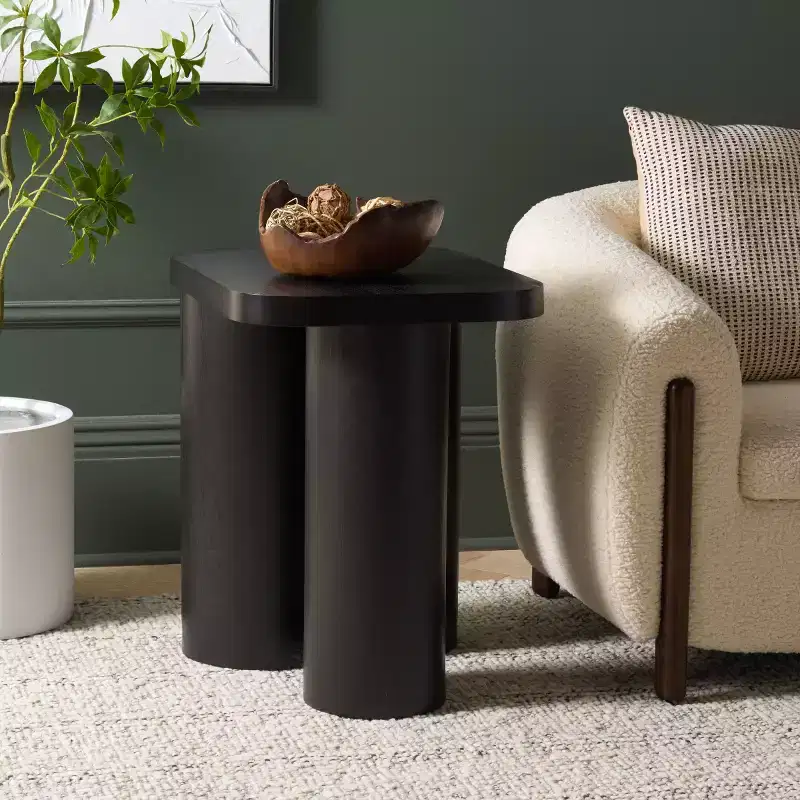 End Table with Wood Legs and Ash Veneer Top