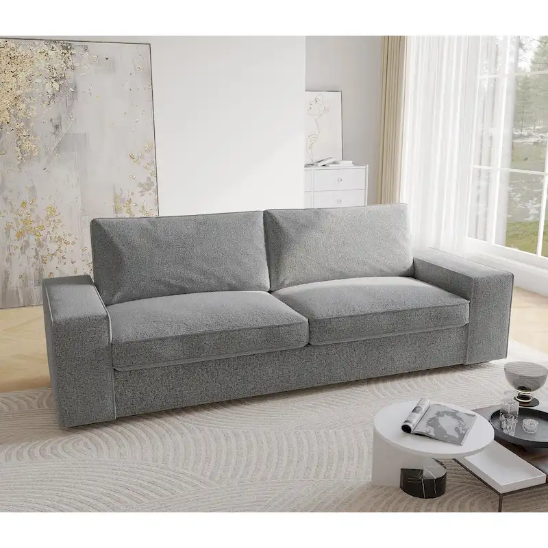 80 Modern 3-Seater Sofa with Wide Armrests, 440 lb Capacity