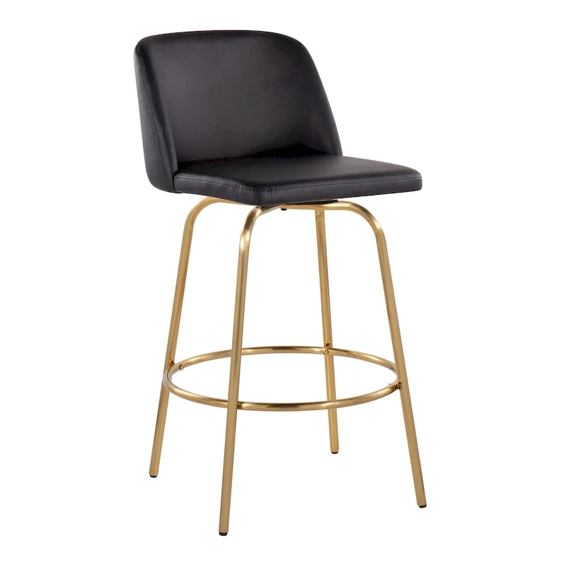 Silver Orchid Vallberga 26 Counter Stool with Gold Metal Base (Set of 2)