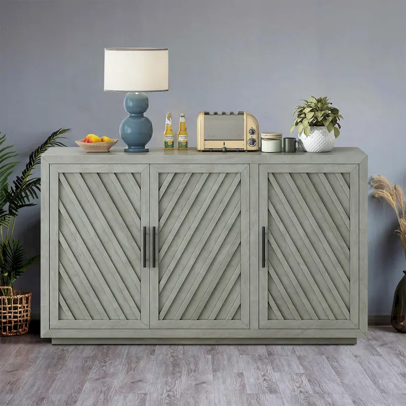 Classic Vintage Wooden Sideboard with Adjustable Internal Shelves