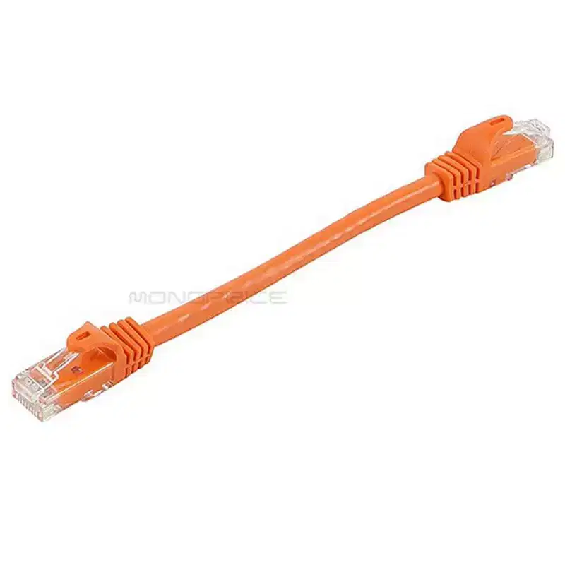 Monoprice Cat6 Ethernet Patch Cable - 0.5 Feet - Orange | Network Internet Cord - RJ45, Stranded, 550Mhz, UTP, Pure Bare Copper Wire, 24AWG - Flexboot