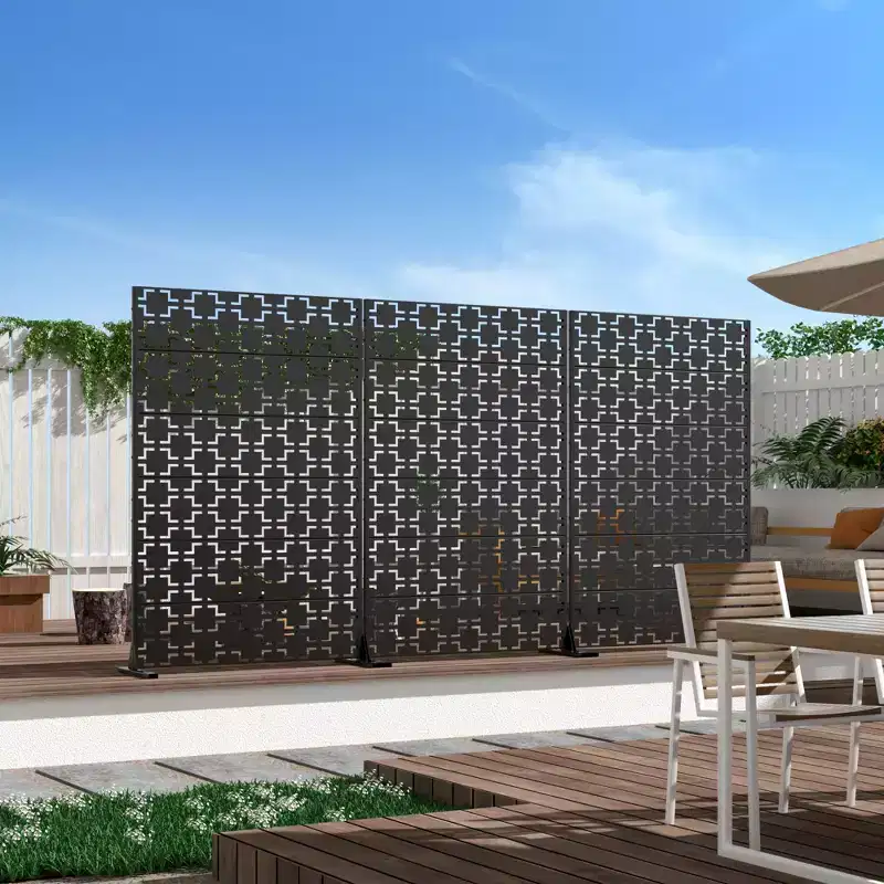 Square 01 Black Galvanized Steel Screen (6-Piece Set)