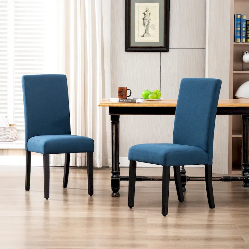 Grandview Upholstered Linen Fabric Dining Chair (Set of 2)