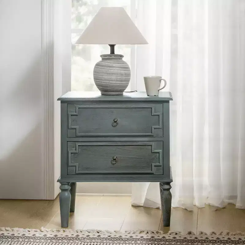 Tikal 28 Tall 2-Drawer End Table | HULALA HOME-WALNUT