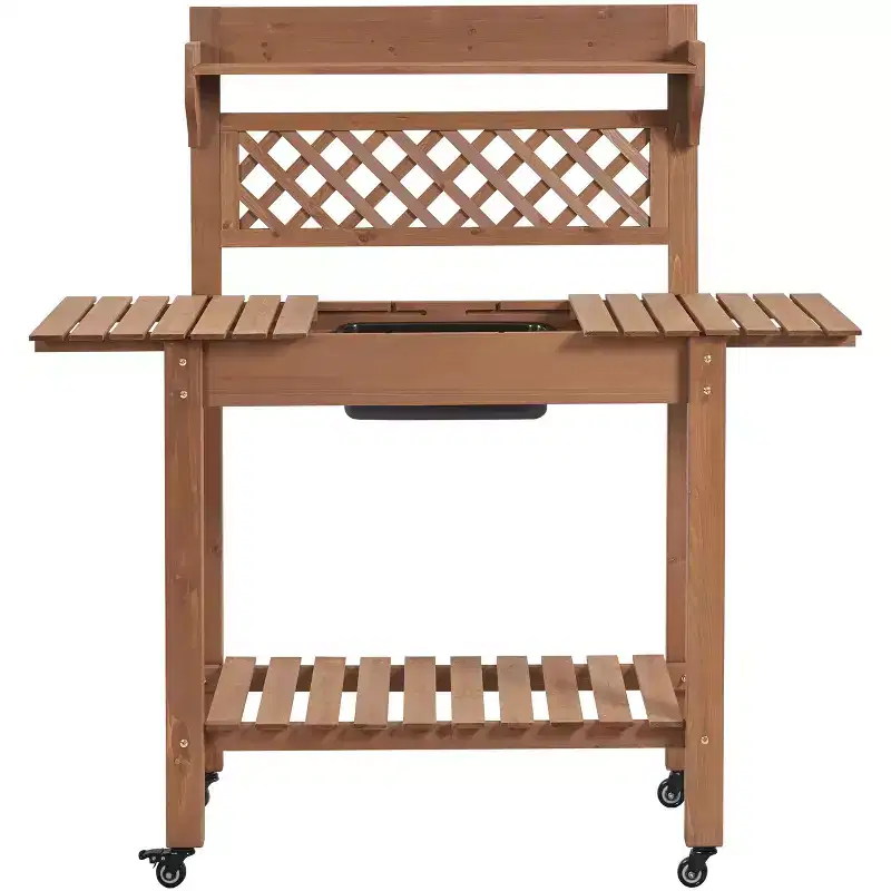 Yaheetech Outdoor Garden Potting Bench Wooden Work Station