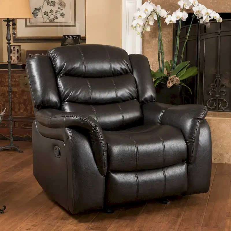 Hawthorne PU Leather Glider Recliner Chair by Christopher Knight Home