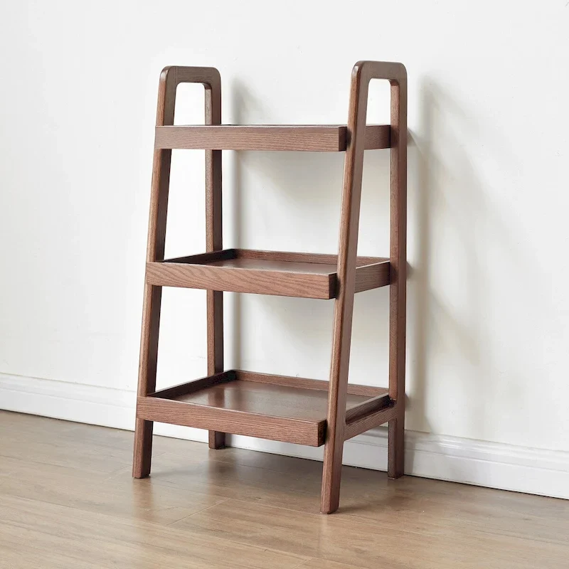 Walnut Color Oak Storage Bench,3-Tier Beech Wood Shoe Rack for Entryway,Premium Storage Organizer