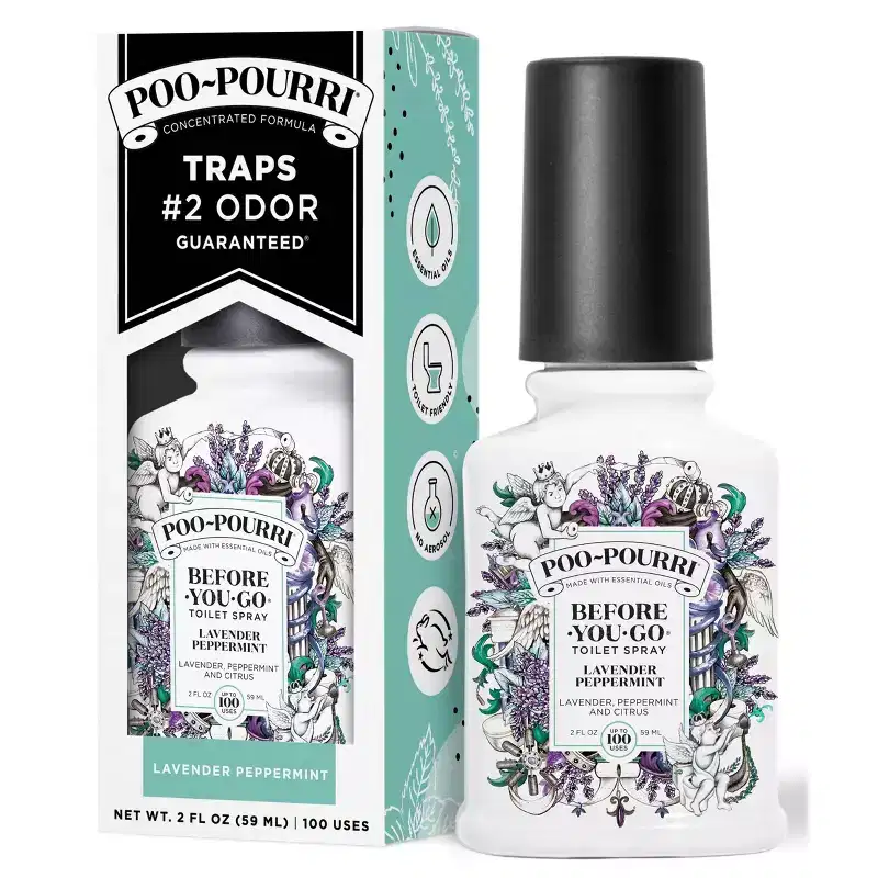 Poo-Pourri Toilet Spray - Lavender Peppermint - 2 fl oz: Liquid Air Freshener, Non-Powered, Package of One