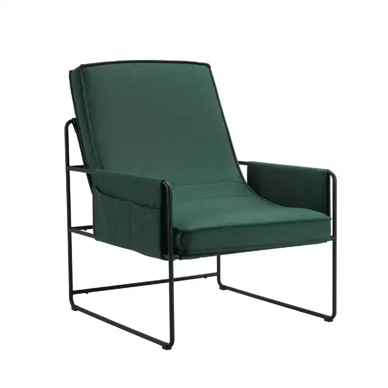 Green Accent Chair with Removable Cushion