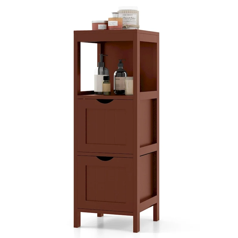 4-Tier Bathroom Floor Cabinet Freestanding Side Storage Organizer