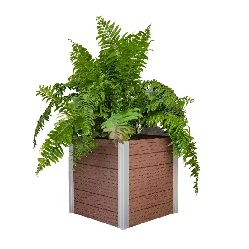 Vita 22" Wide Urbana Cube Square Planter Box Espresso