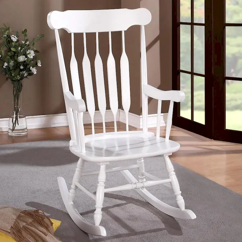 Country Design White Wood Rocking Chair