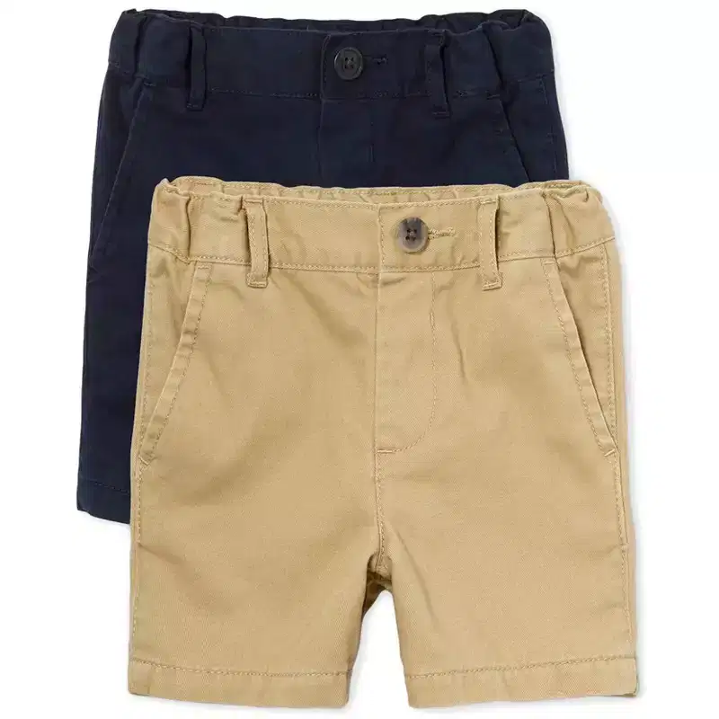 The Children's Place Baby Boys Uniform Twill Woven Stretch Chino Shorts 2-Pack