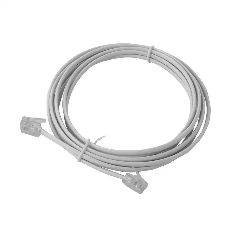 Unique Bargains Plastic High-Speed Data Transfer Telephone Cable 2M/ 6.56Ft Clear, White 1 Pc