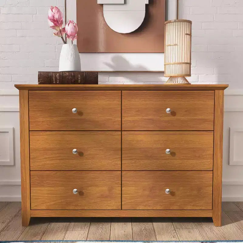 6-Drawer Double Dresser with Interlock Safety, 46.9"W x 16.4"D x 32.0"H