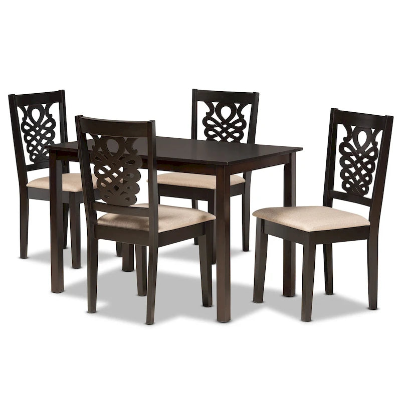 Gervais Modern and Contemporary Transitional 5-Piece Dining Set