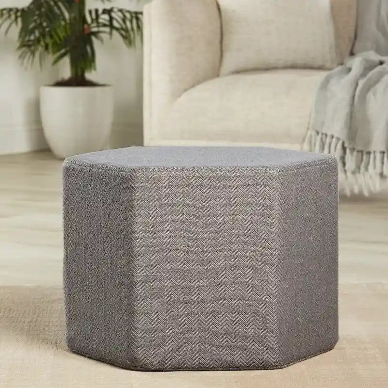Gray Hexagon Chevron Pouf Floor Pillow for 1 Person