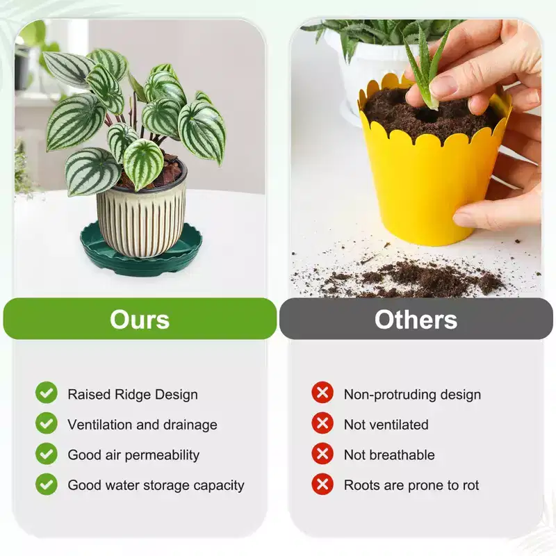 Unique Bargains Thicker Durable Waterproof Flexible Plant Saucers Green 4 Pcs