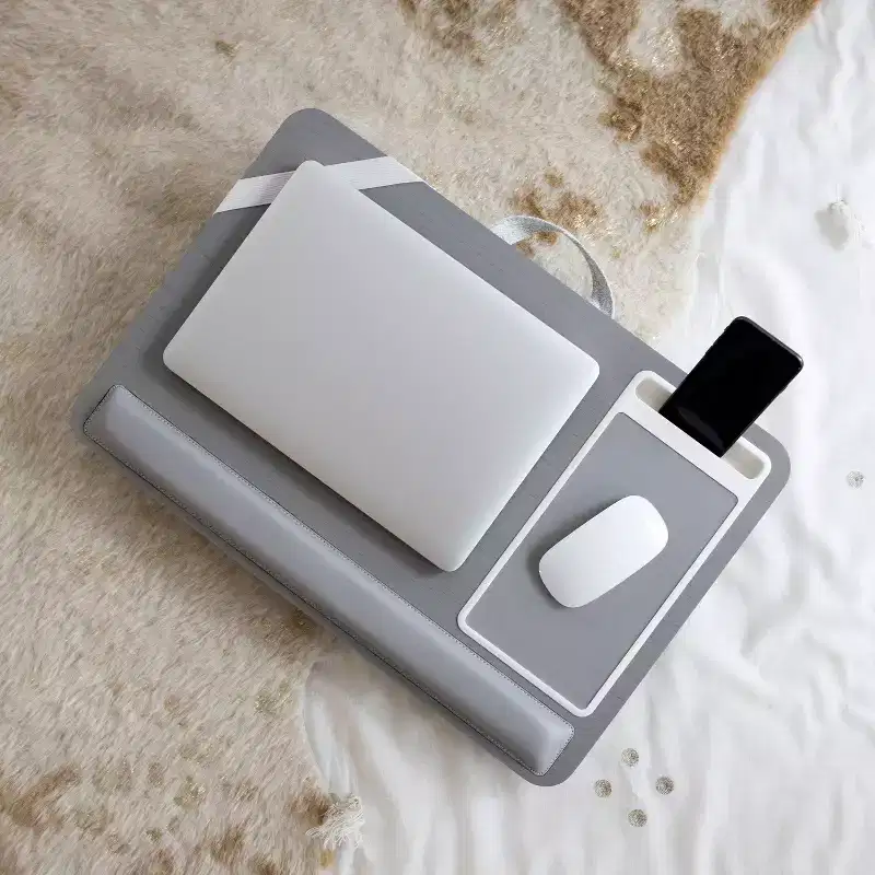 Ergonomic Home Office Lap Desk with Mouse Pad and Phone Holder
