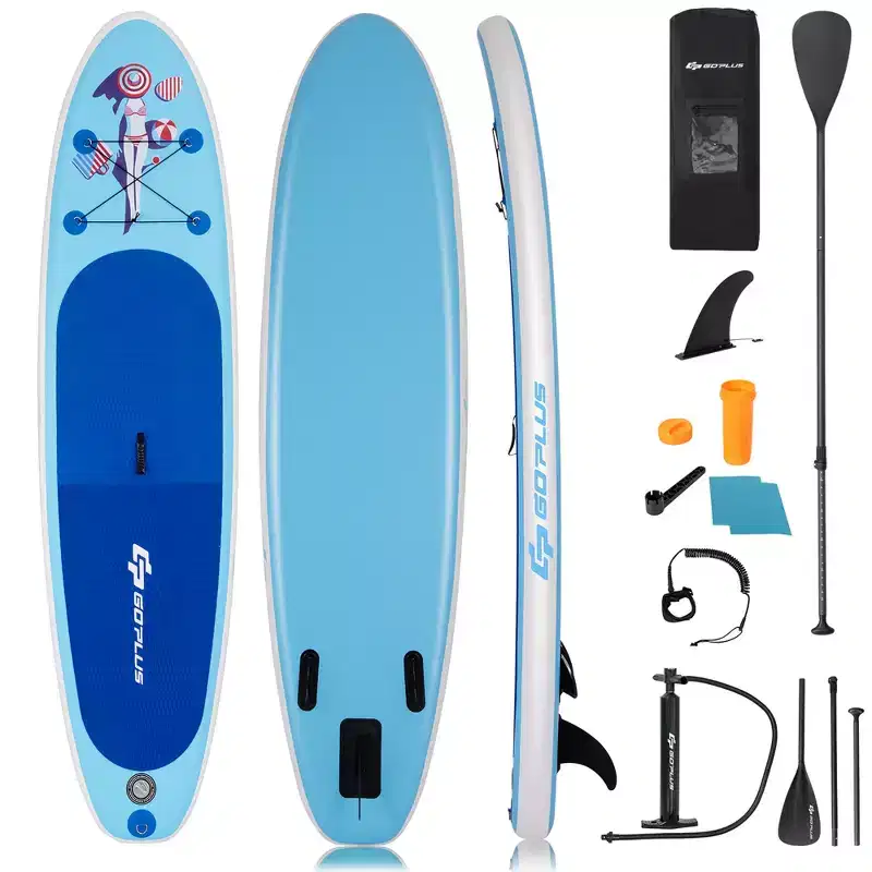 Costway 10' Inflatable Stand Up Paddle Board SUP W/Adjustable Paddle Pump Leash